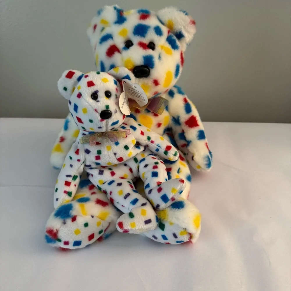 Vintage Ty 2K Multicolor Beanie Baby & Matching Beanie Buddy